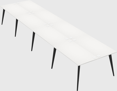 Shared rectangular office desk system