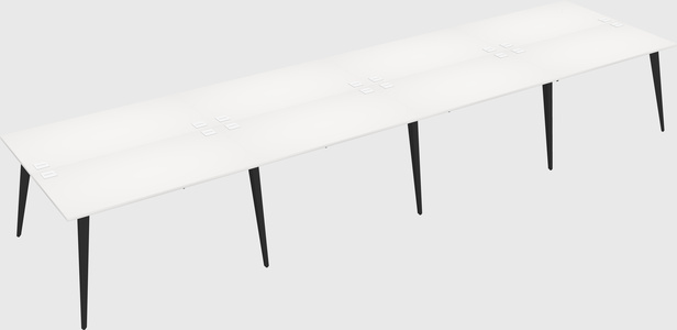 Shared rectangular office desk system