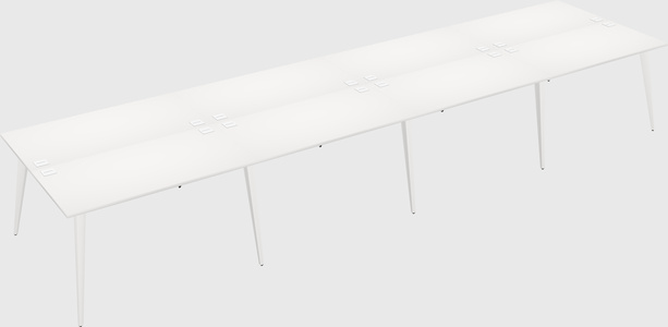 Shared rectangular office desk system