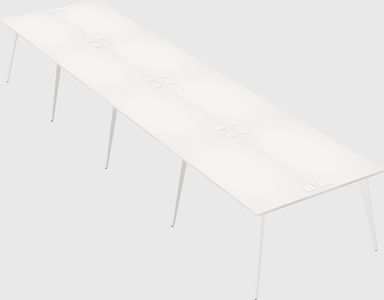 Shared rectangular office desk system