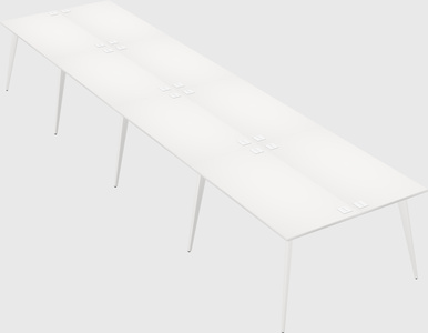 Shared rectangular office desk system