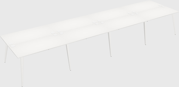 Shared rectangular office desk system