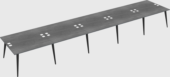 Shared rectangular office desk system
