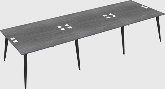 Shared rectangular office desk system