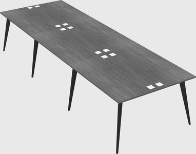 Shared rectangular office desk system