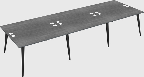 Shared rectangular office desk system