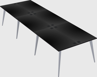 Shared rectangular office desk system