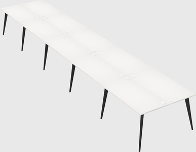 Shared rectangular office desk system