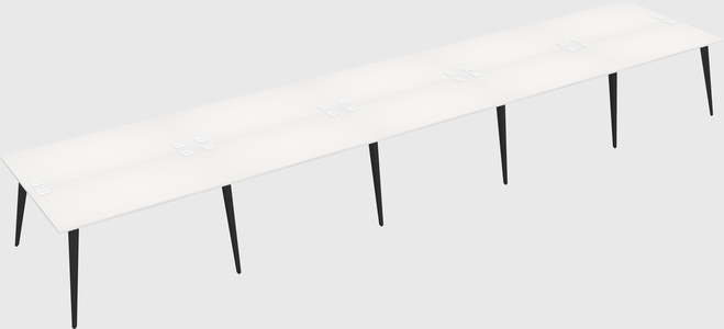 Shared rectangular office desk system