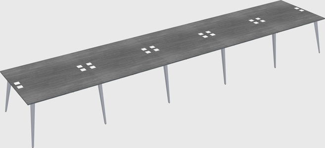 Shared rectangular office desk system