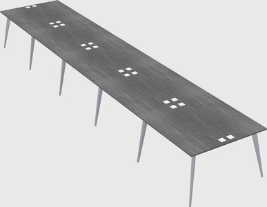 Shared rectangular office desk system