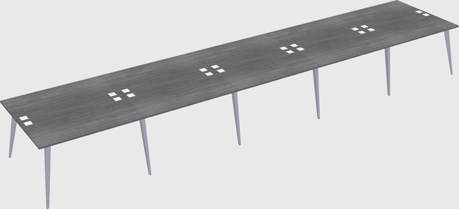 Shared rectangular office desk system