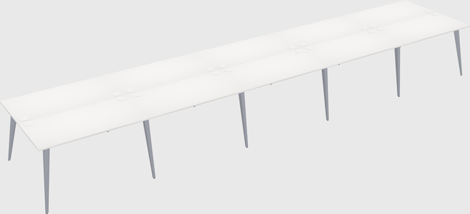 Shared rectangular office desk system