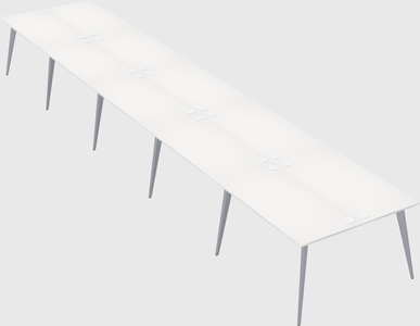 Shared rectangular office desk system