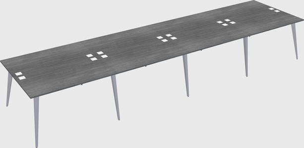 Shared rectangular office desk system