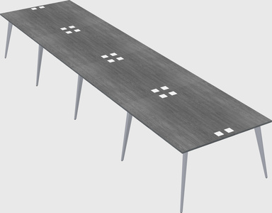 Shared rectangular office desk system