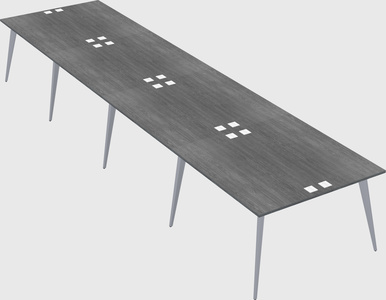 Shared rectangular office desk system