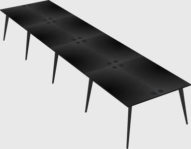 Shared rectangular office desk system