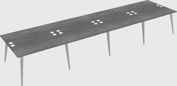 Shared rectangular office desk system