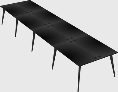 Shared rectangular office desk system