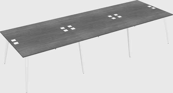 Shared rectangular office desk system
