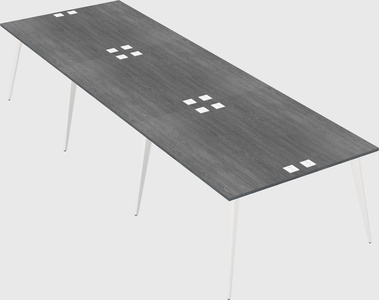 Shared rectangular office desk system