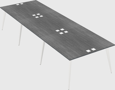 Shared rectangular office desk system