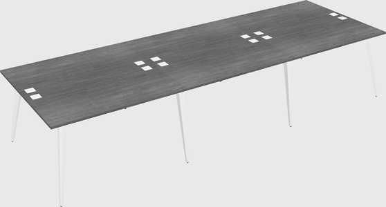 Shared rectangular office desk system