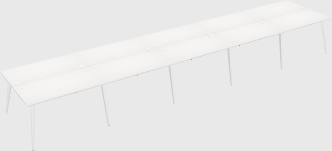 Shared rectangular office desk system