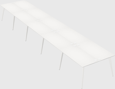 Shared rectangular office desk system