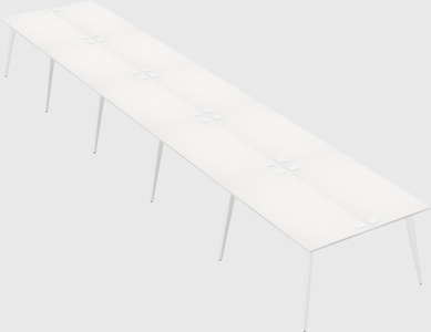 Shared rectangular office desk system