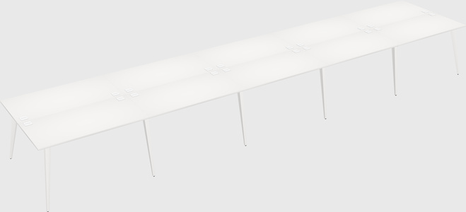 Shared rectangular office desk system