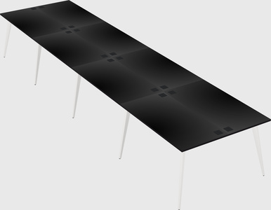Shared rectangular office desk system