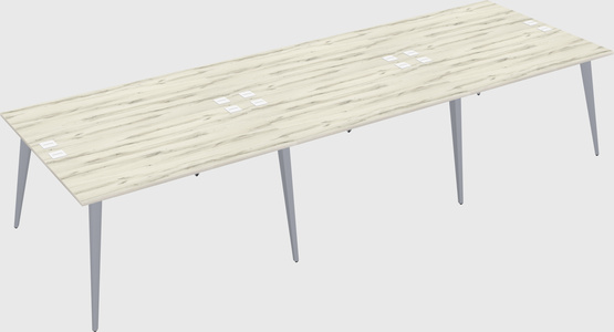 Shared rectangular office desk system