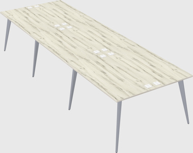 Shared rectangular office desk system