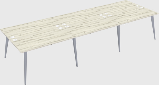 Shared rectangular office desk system