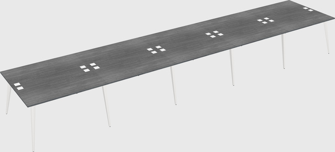 Shared rectangular office desk system