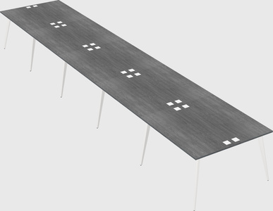 Shared rectangular office desk system