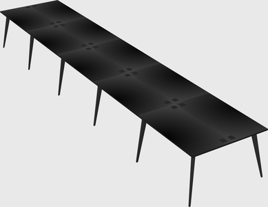 Shared rectangular office desk system