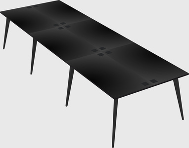 Shared rectangular office desk system