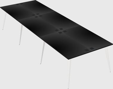 Shared rectangular office desk system