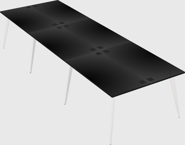 Shared rectangular office desk system