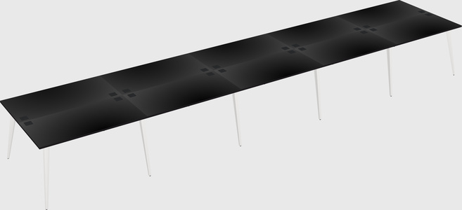 Shared rectangular office desk system
