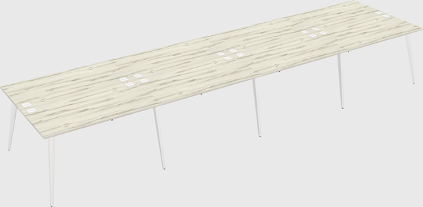 Shared rectangular office desk system