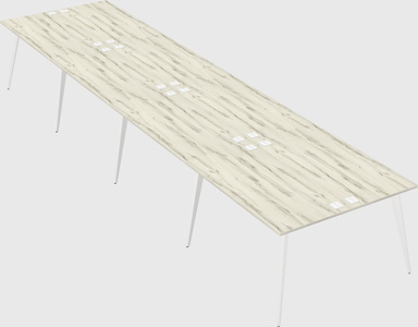 Shared rectangular office desk system