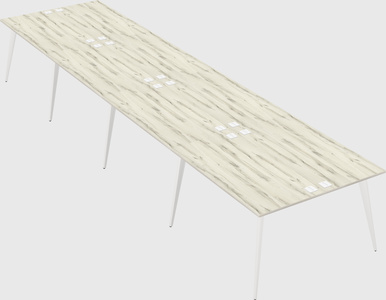 Shared rectangular office desk system