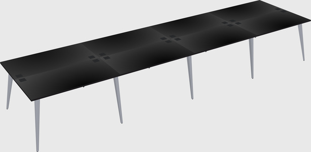 Shared rectangular office desk system