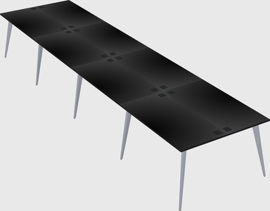 Shared rectangular office desk system