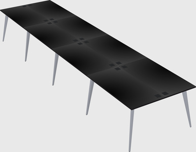 Shared rectangular office desk system