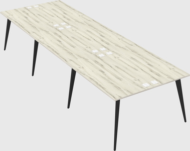 Shared rectangular office desk system